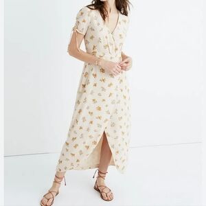 Madewell silk floral wrap maxi dress
